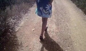 Real Amateur Hotwife teasing in the woods