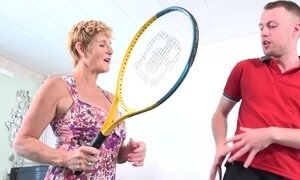 Horny Big Tits Mature Seduces And Fucks Her Tennis Instructor