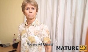 MATURE4K. Granny maid cant wait to be drilled by employer for good job