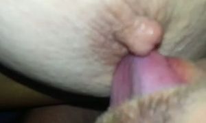 Close up POV video with me tickling my busty wife's nipples