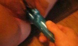 My fat wife gets her meaty cunt pumped and banged with a dildo
