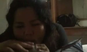 Chubby Asian slut sucks my cock and doesn't want to stop