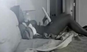 My beautifull mum masturbating in her bed room. Hidden cam