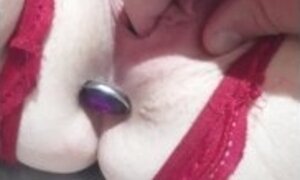 Fucking my stepmother without a condom. horny little slut with anal plug.
