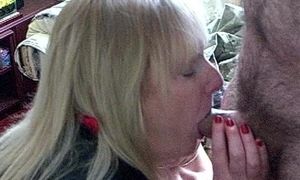 First-timer collective slutwife deepthroating a marine whilst jacking more