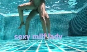 'Underwater sex in public, people watching'