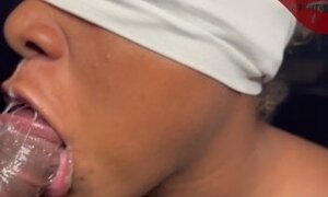 She Cums Twice While Gagging On The Kings BBC