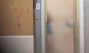 Spying mother going in the shower