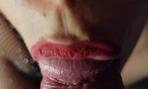 Very Detailed Blowjob Closeup, SLOW Sensual Tongue Licking Foreskin Best BLOWJOB