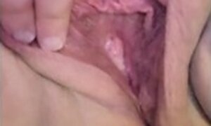 Teasing my wet juicy pussy, watch her contract