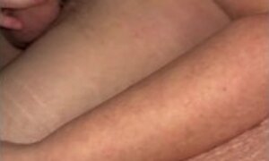 Sucking and hand beating my husbands cock until he cumshots a big load