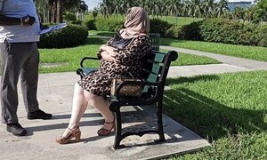 Muslim hijab woman got convinced by stranger at bus stop, then taken home, fucked  and filled with cum